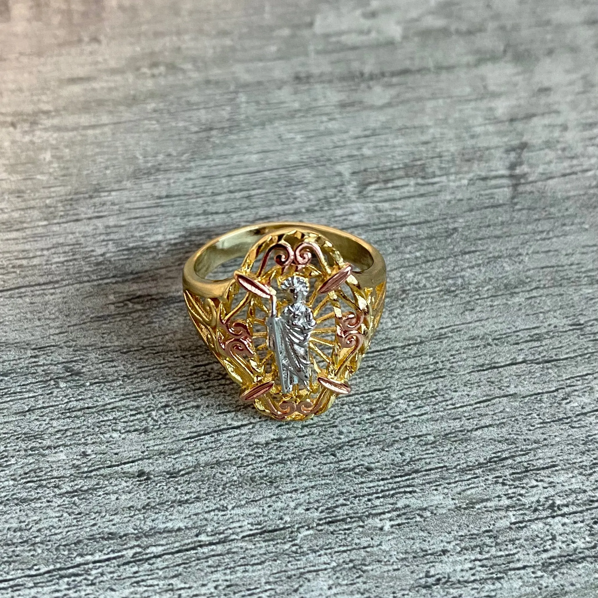 San Judas & Flowers Ring 07