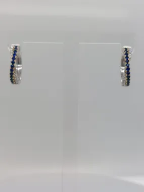 Sapphire & Diamond Crossover Hoops