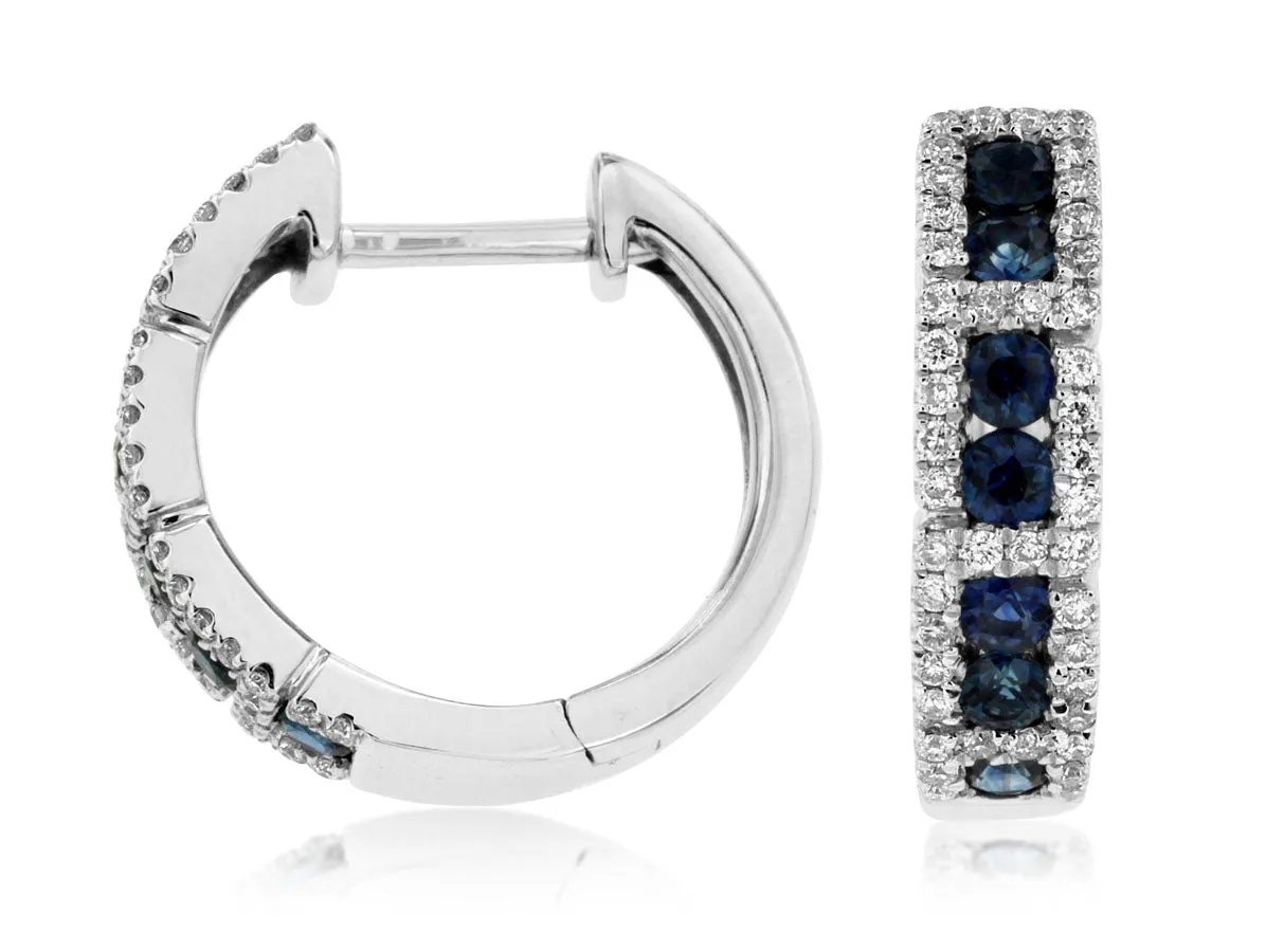 Sapphire & Diamond Huggy Earrings