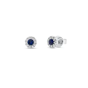 Sapphire & Diamond Stud Earrings