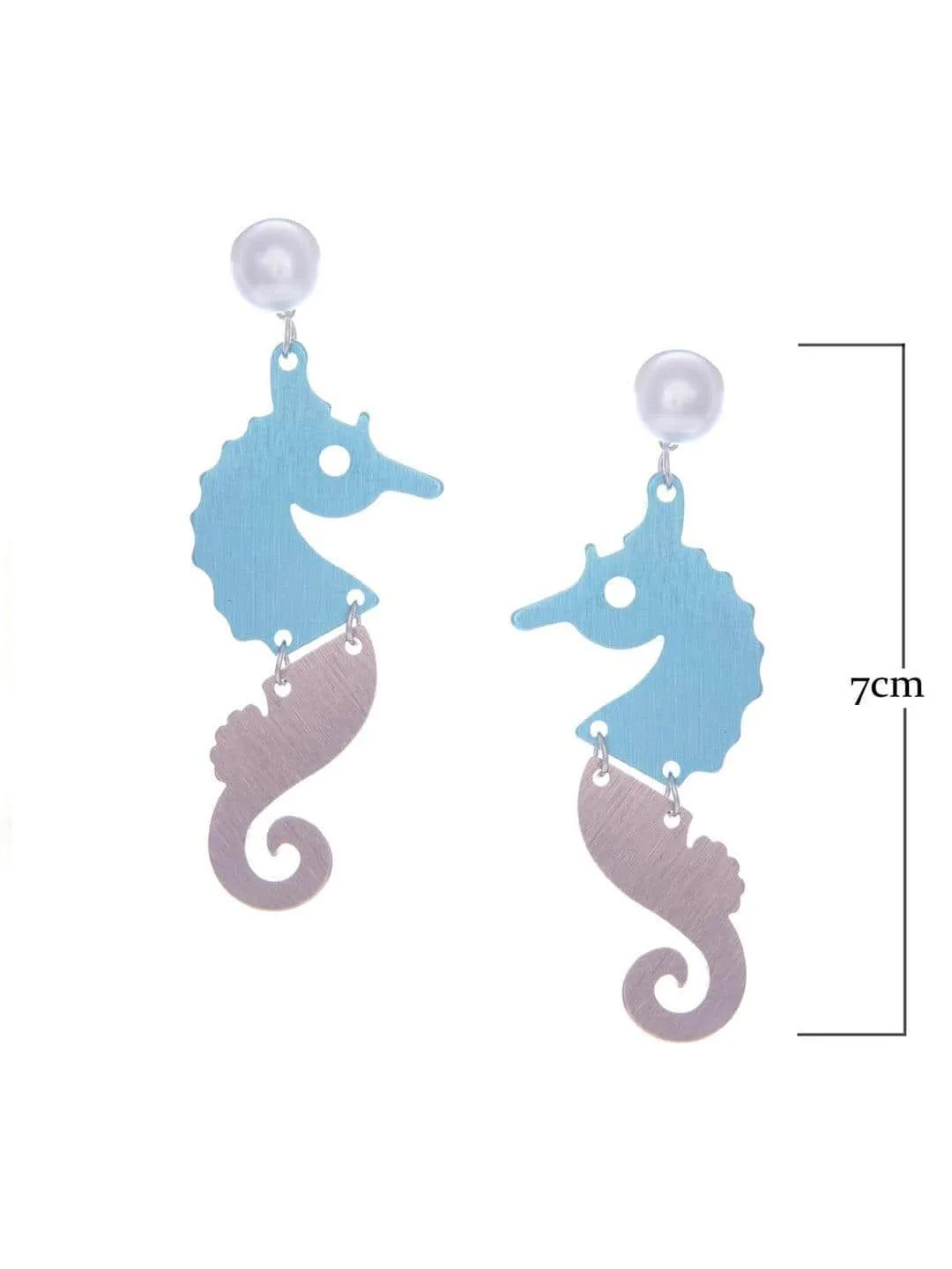 Sea Horse Earrings Blue