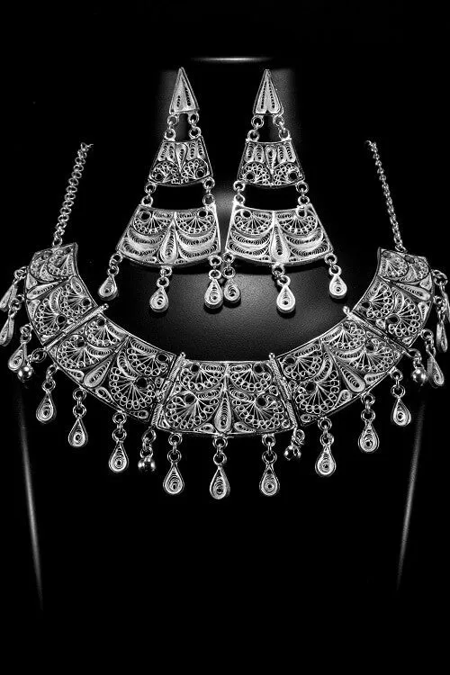 Silver Linings "Mughal" Silver Filigree Handmade Choker Set