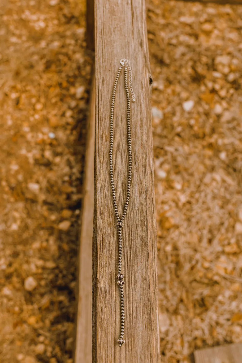 Silver Pearl Western Lariat Necklace