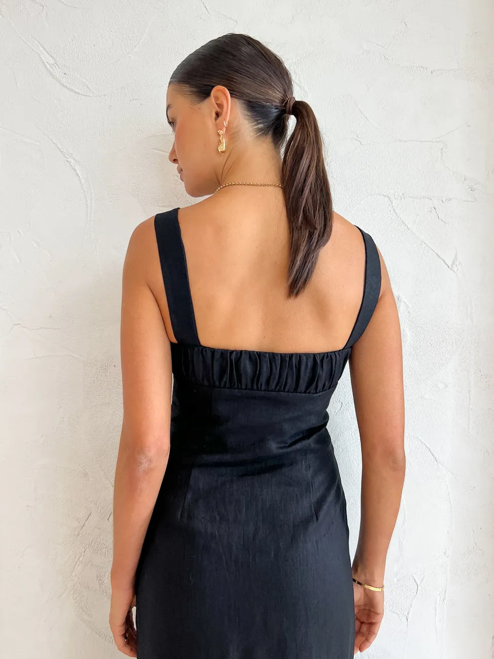 Sir Bettina Midi Dress in Black