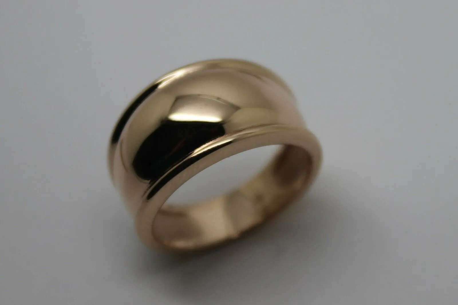 Size R Kaedesigns, 9ct 9kt Full Solid Yellow, Rose or White Gold Thick Dome Ring 12mm Wide