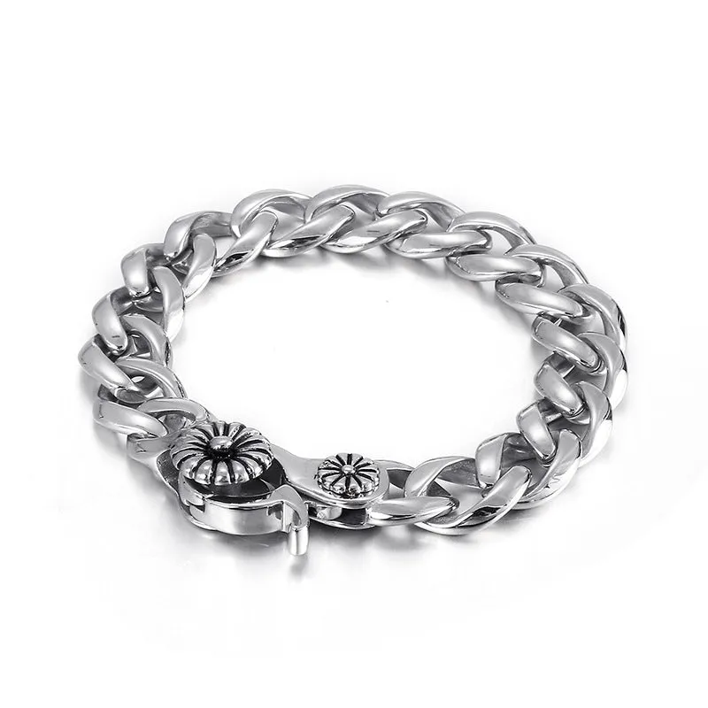 Snail Buckle Titanium Steel Men's Bracelet with Punk Style Twist