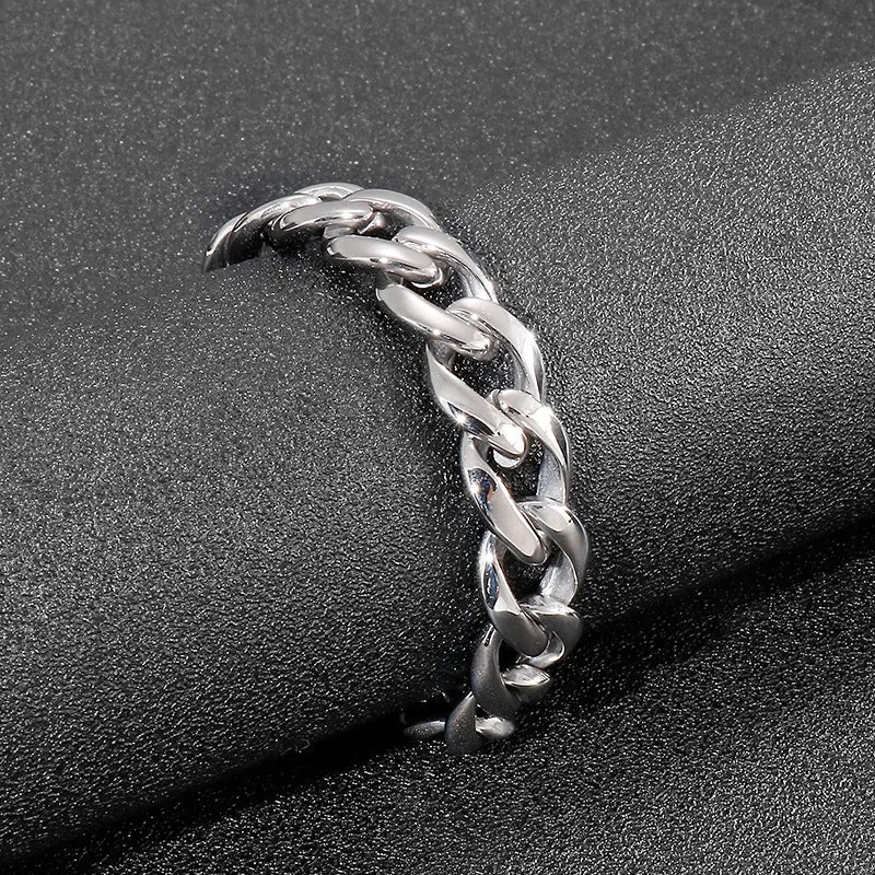 Snail Buckle Titanium Steel Men's Bracelet with Punk Style Twist