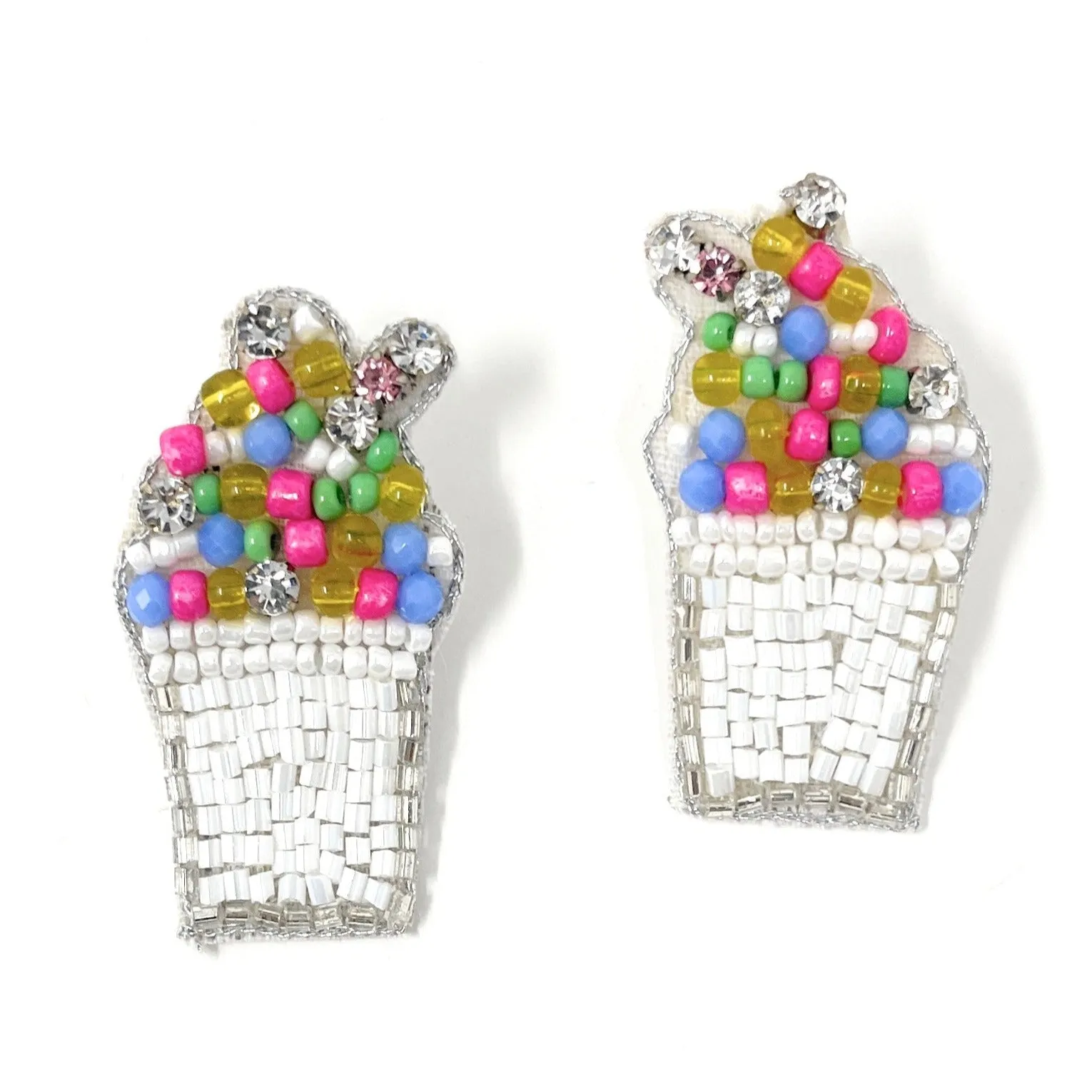 Snow Cone Bead Jeweled Earrings