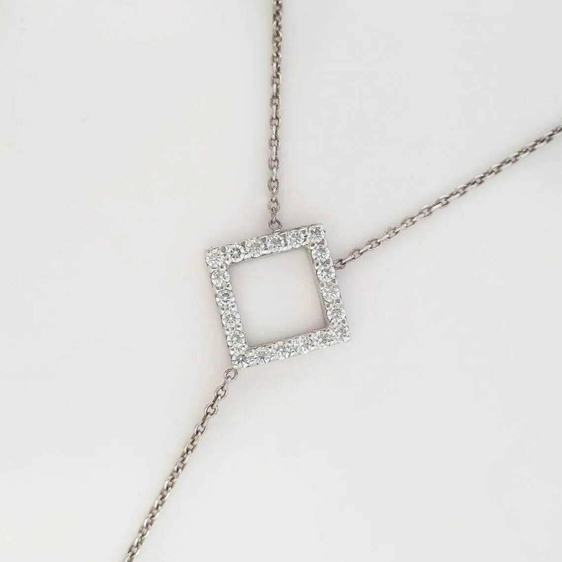 Square Necklace With Diamonds