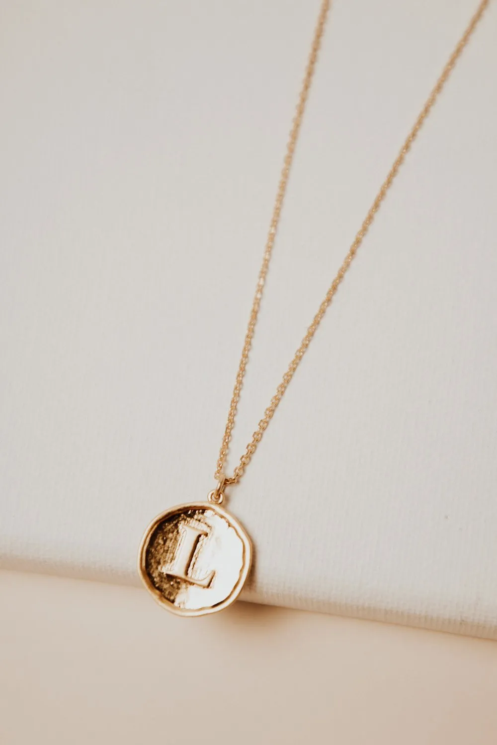 Stamped Initial Necklace