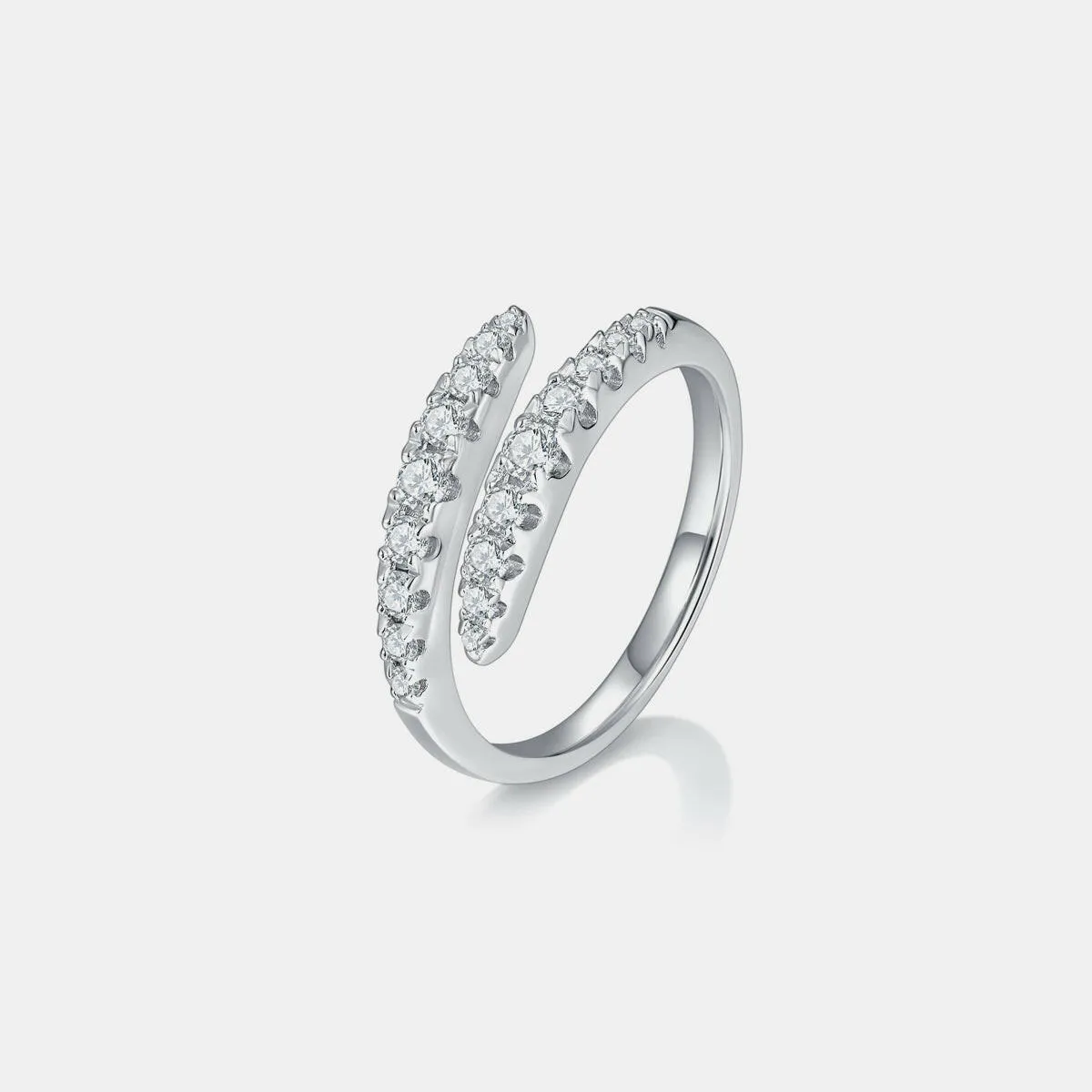 Sterling Silver Moissanite Bypass Ring