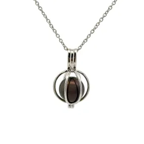 Sterling Silver Tahitian 11-12mm Cultured Pearl Cage Pendant