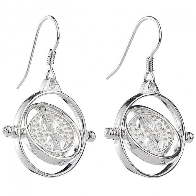 Sterling Silver Time Turner Drop Earrings with Crystal Elements