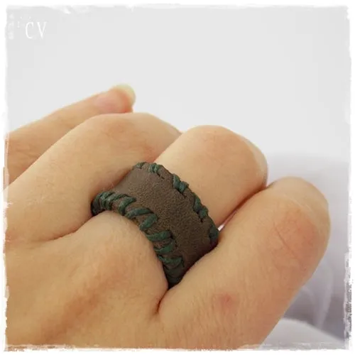 Stitched Leather Ring