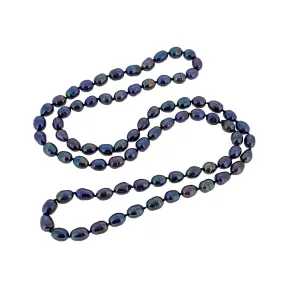 Stunning 7-8mm Rice Shape Freshwater Pearl Necklace, Long style 75cm/30"