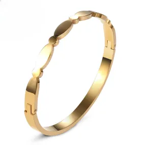 Stylish Couples Gold-Plated Titanium Steel Bracelet - Simple and Elegant Stainless Steel Jewelry