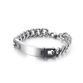 Stylish Men's Titanium Steel Bracelet - Trendy Curved Design from Planderful Collection