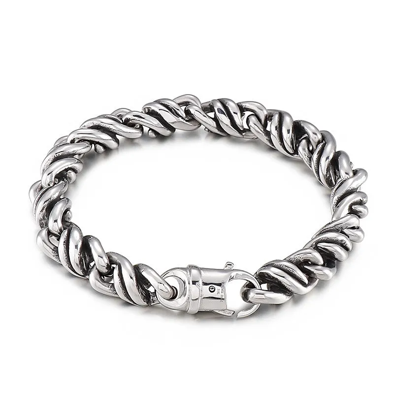 Stylish Twist Titanium Steel Men's Bracelet for Modern Fashion Enthusiasts