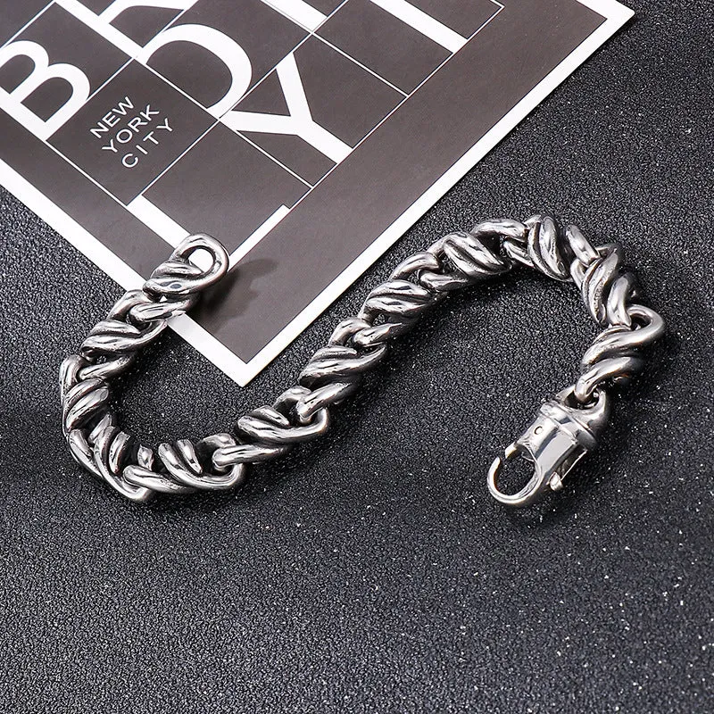 Stylish Twist Titanium Steel Men's Bracelet for Modern Fashion Enthusiasts