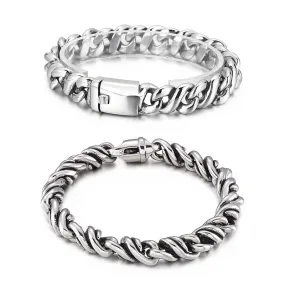 Stylish Twist Titanium Steel Men's Bracelet for Modern Fashion Enthusiasts