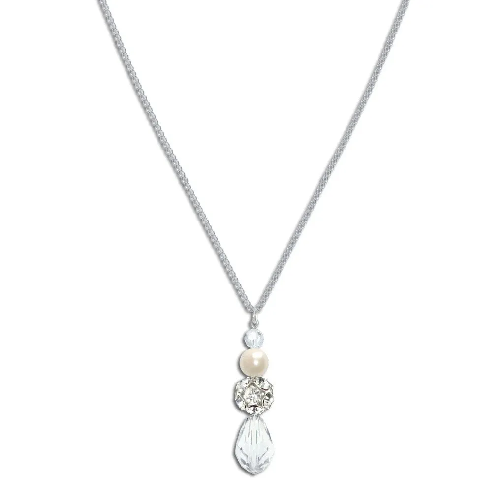 Sylvia Pearl and Crystal Bridal Pendant