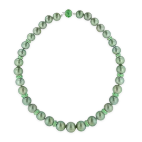 Tahitian Pearl & Tsavorite Necklace