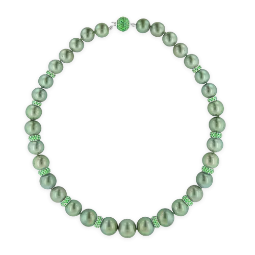 Tahitian Pearl & Tsavorite Necklace