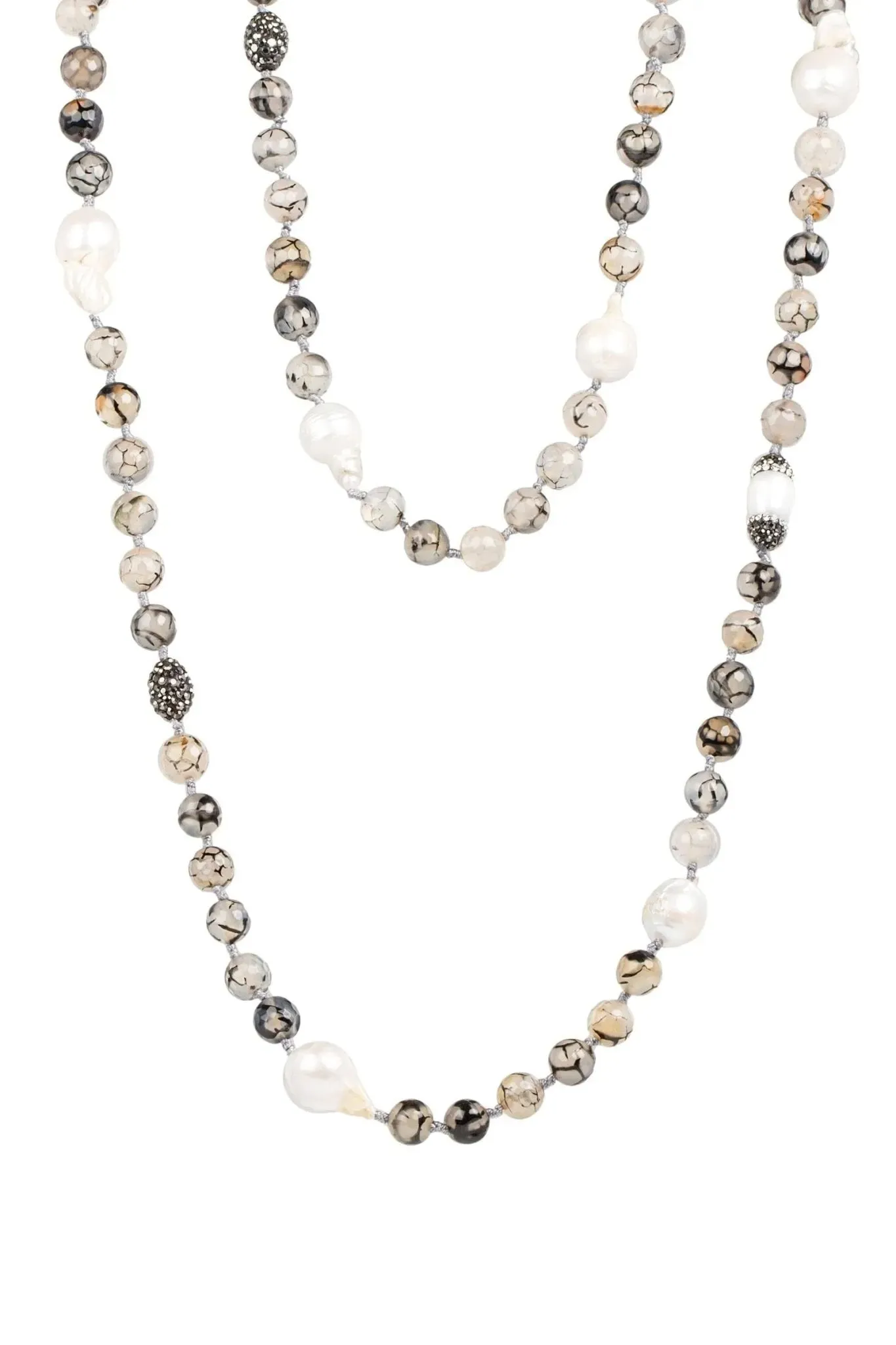 Tahitian Pearl Beaded Long Necklace