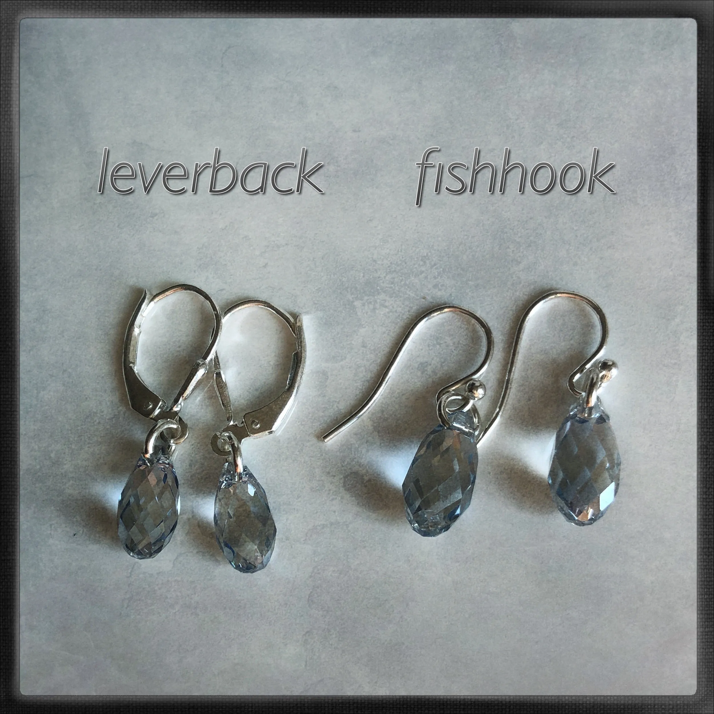 teardrop earrings - clear AB