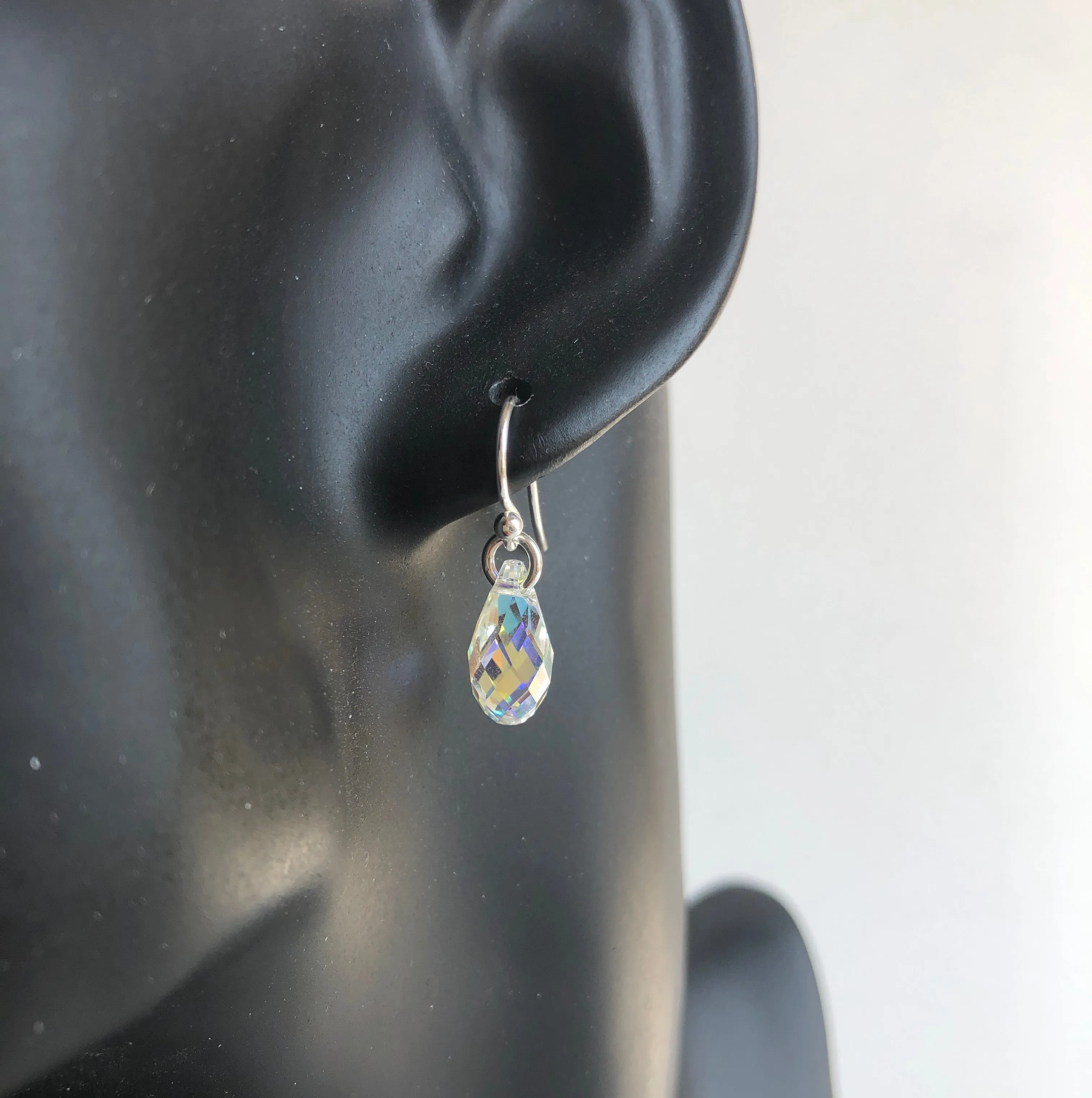 teardrop earrings - clear AB