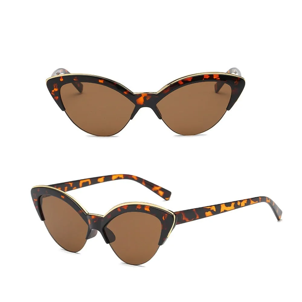 TEEK - Contrast Brow Cat Eye Sunglasses