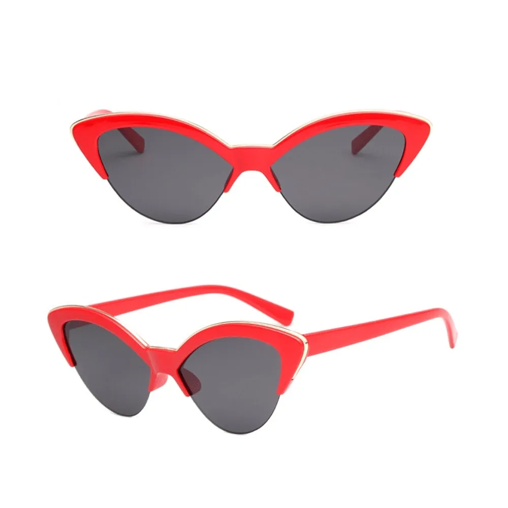 TEEK - Contrast Brow Cat Eye Sunglasses