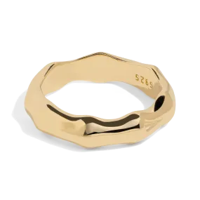 THE BAMBOO RING - Solid 14k gold