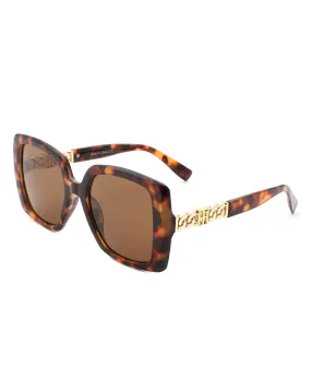 Thorne - Women's Oversized Flat Top Square Fashion Sunglasses