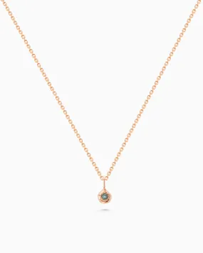 Tiny Birthstone Pendant | Rose Gold