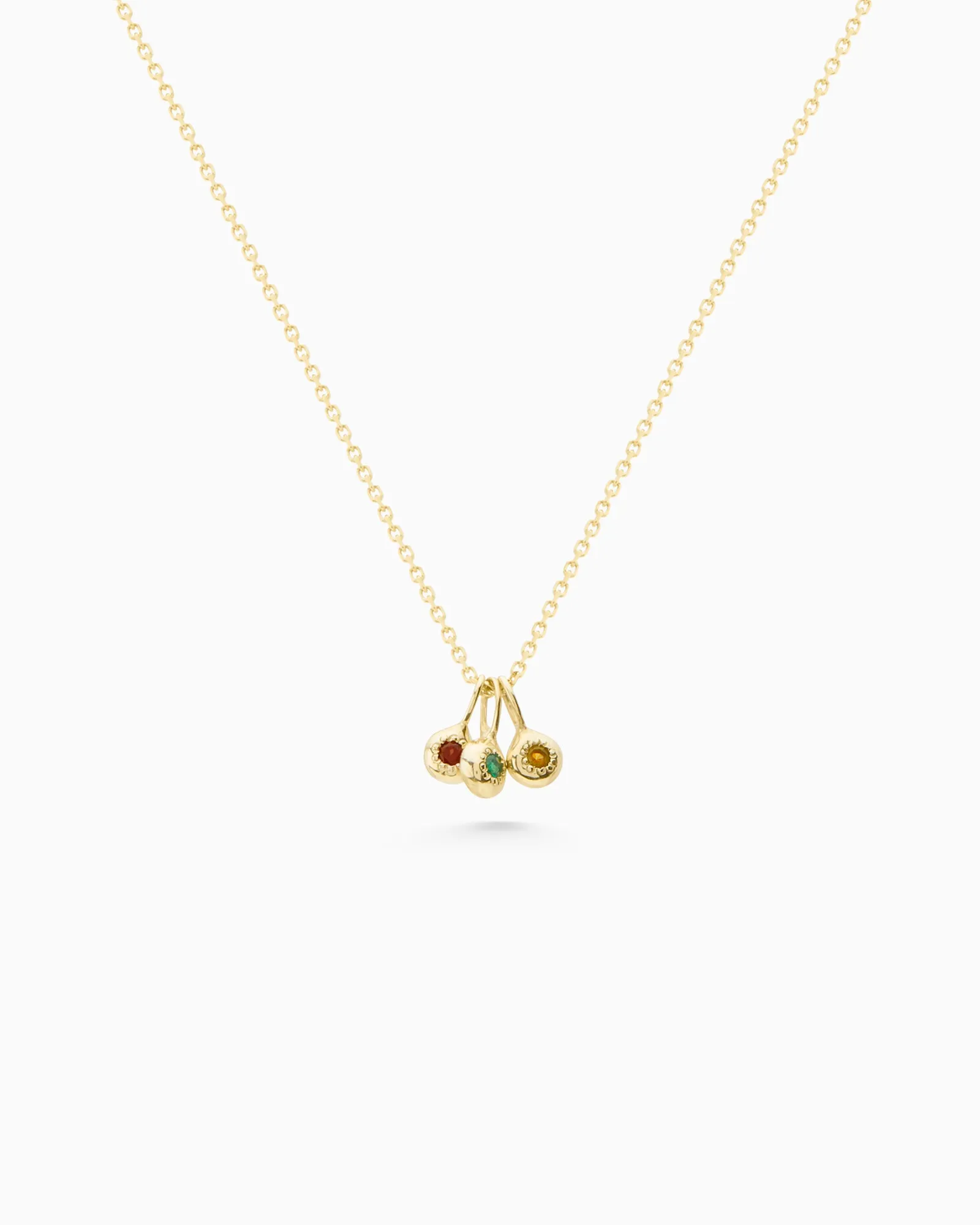 Tiny Birthstone Pendant | Yellow Gold