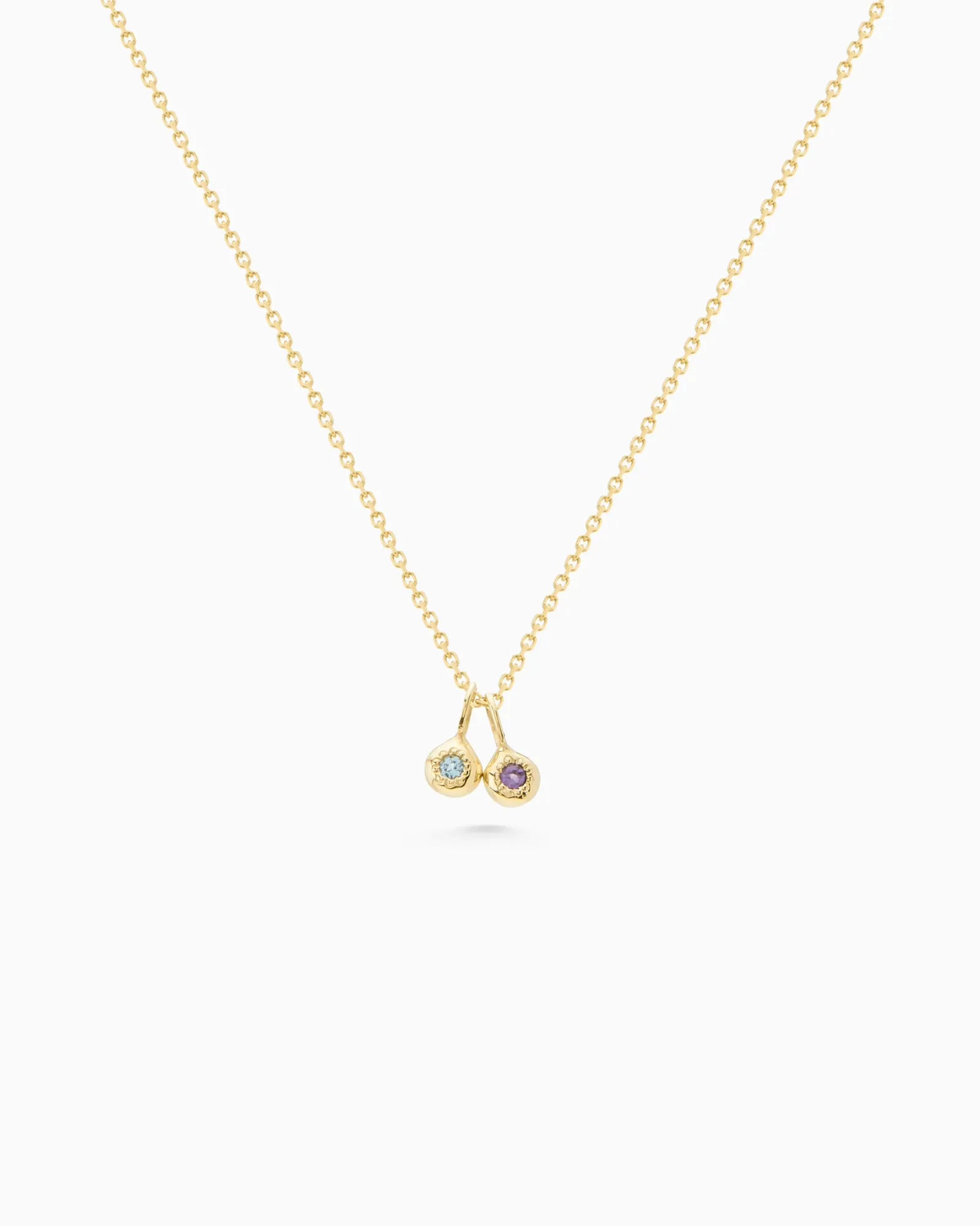 Tiny Birthstone Pendant | Yellow Gold