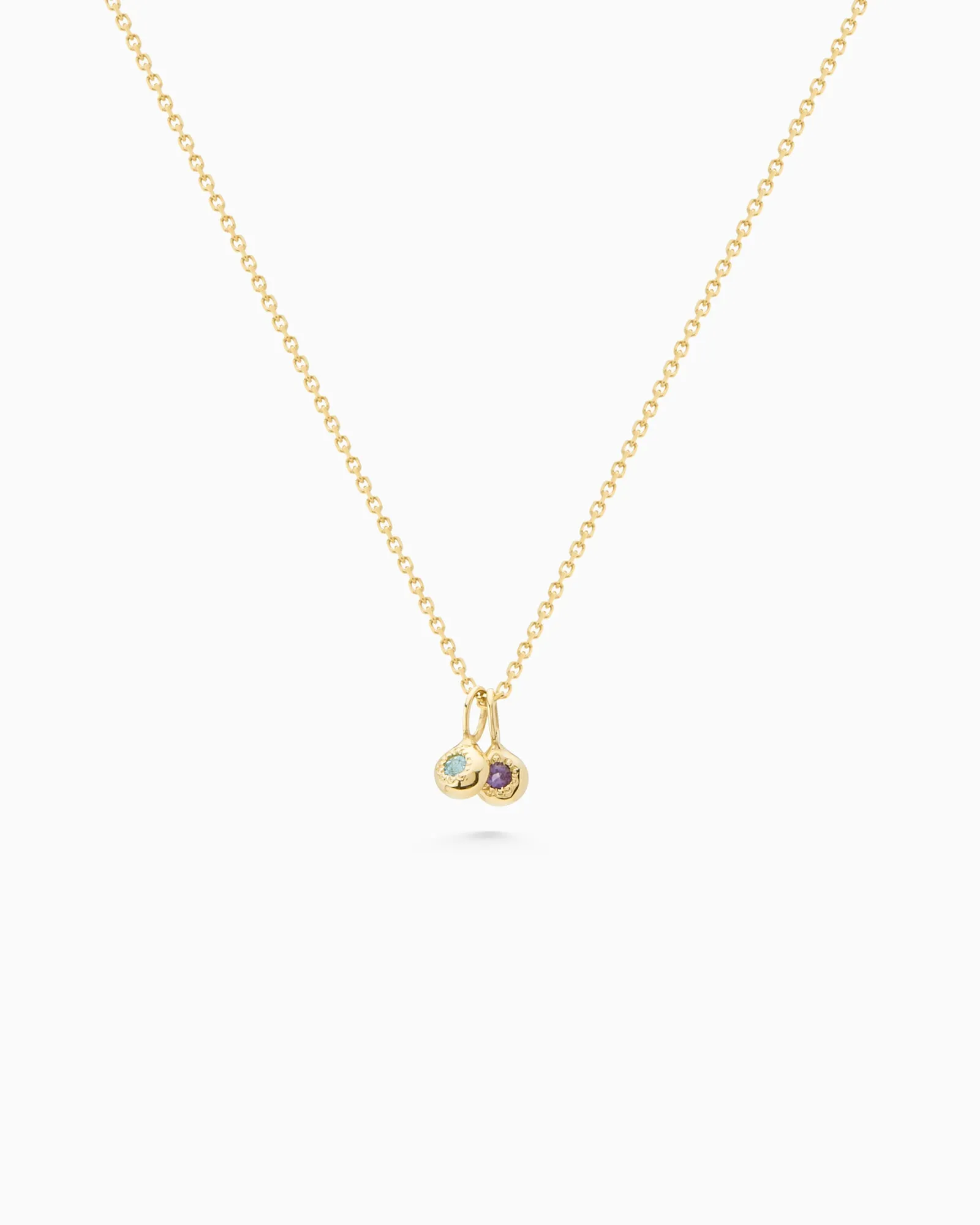 Tiny Birthstone Pendant | Yellow Gold