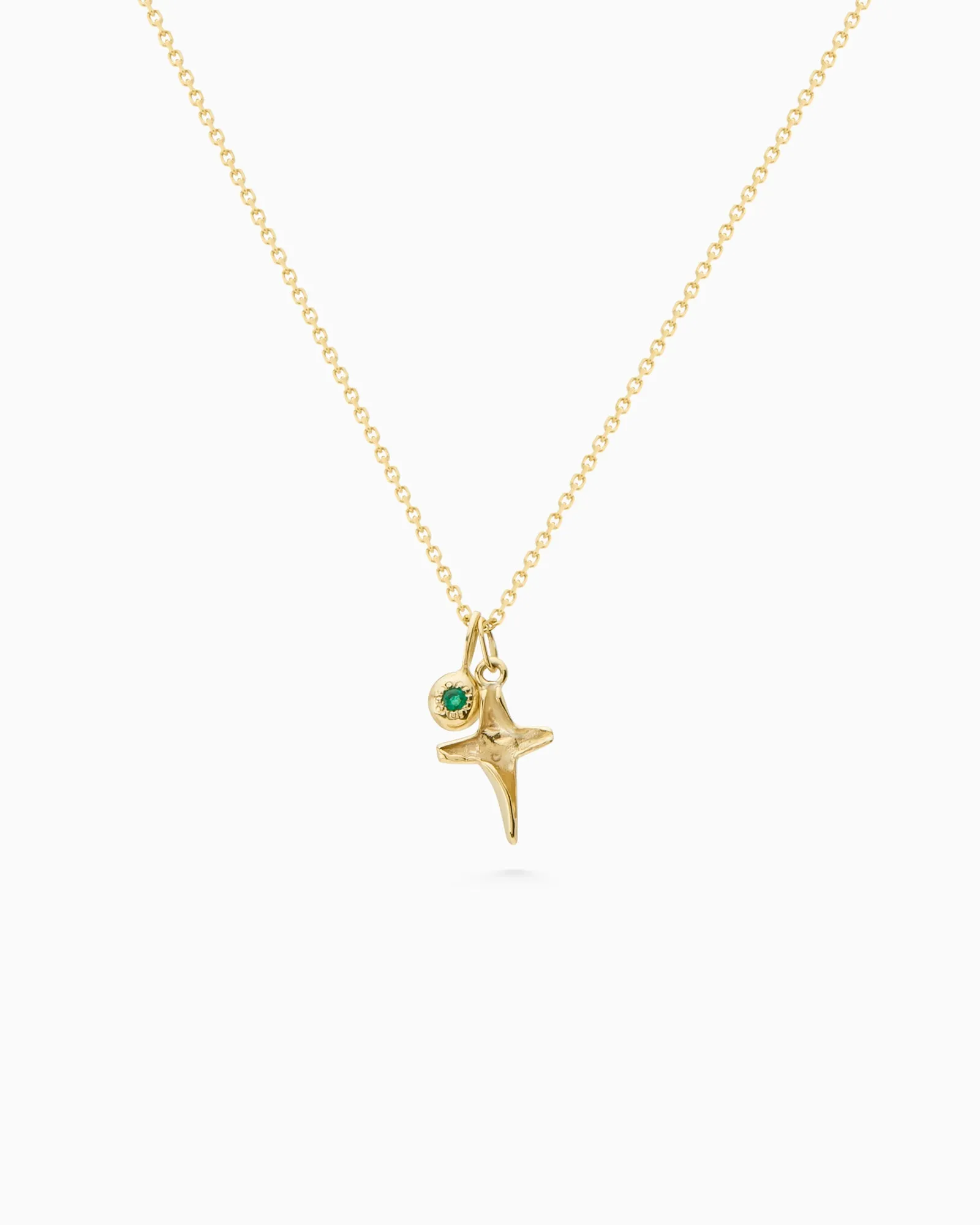 Tiny Birthstone Pendant | Yellow Gold