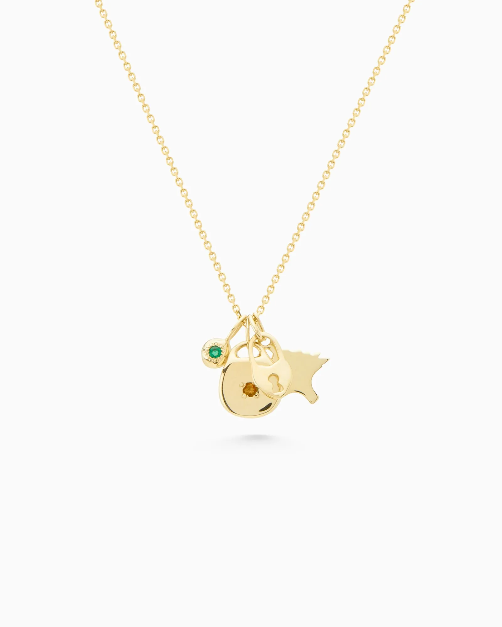 Tiny Birthstone Pendant | Yellow Gold