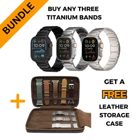 Titanium Bracelet Bundle w/ FREE Leather Storage Case