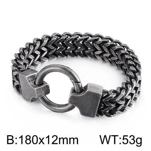 Titanium Steel Multi-Color Chain Bracelet with Circle Buckle for Men