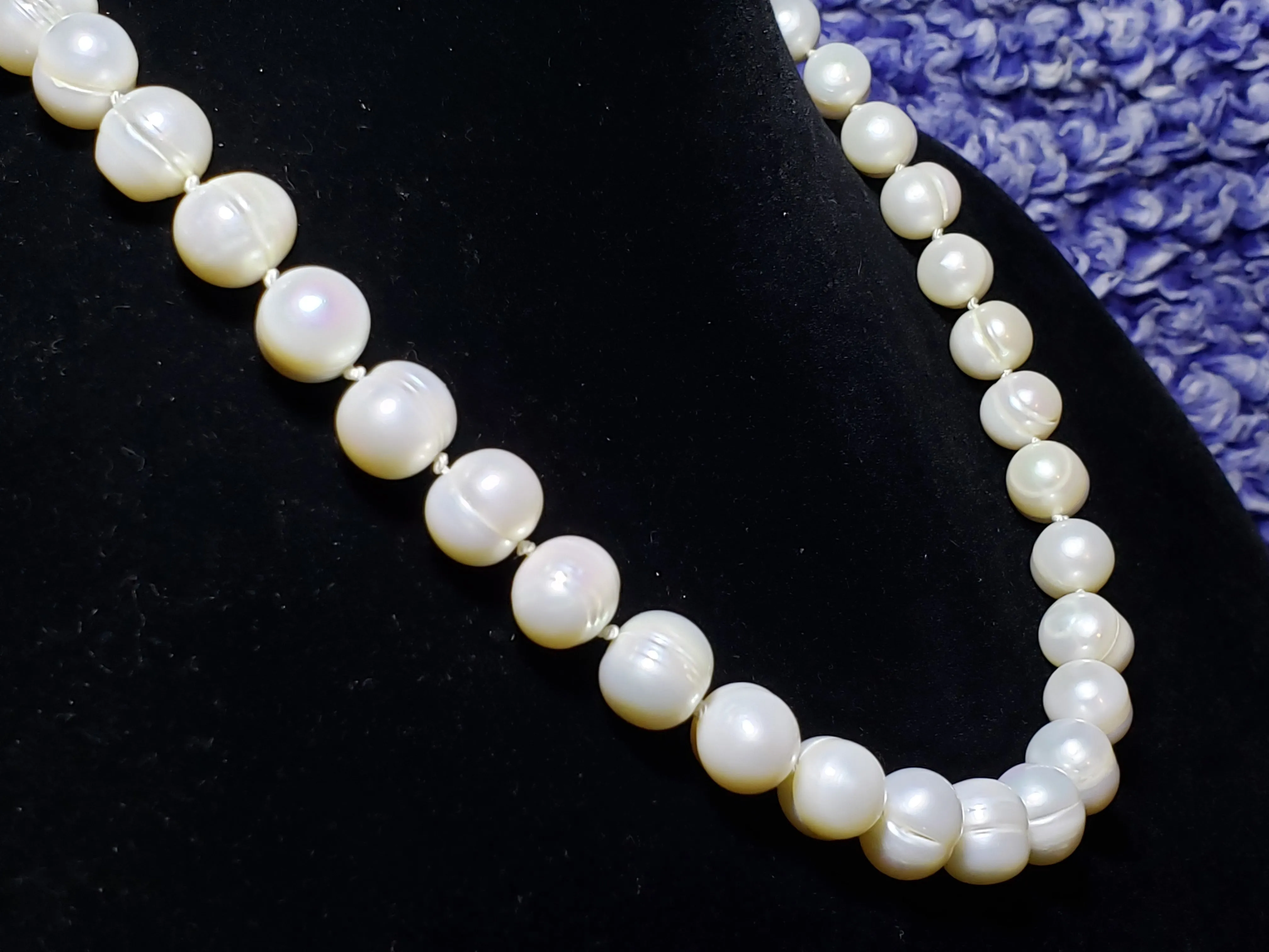 Top Quality Freshwater 14mm Pearl, Hand Knotted Silk Necklace, 18" with 2" Extender and Lobster Claw Clasp.