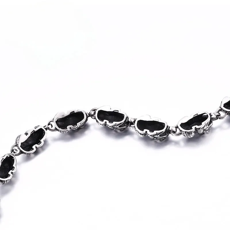 Trendy Titanium Steel Pixiu Bracelet for Men - Ethnic Jewelry Wholesale with Thai Silver Imitation