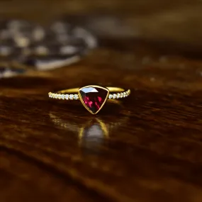 Trillion Tango - Rhodolite Garnet Ring