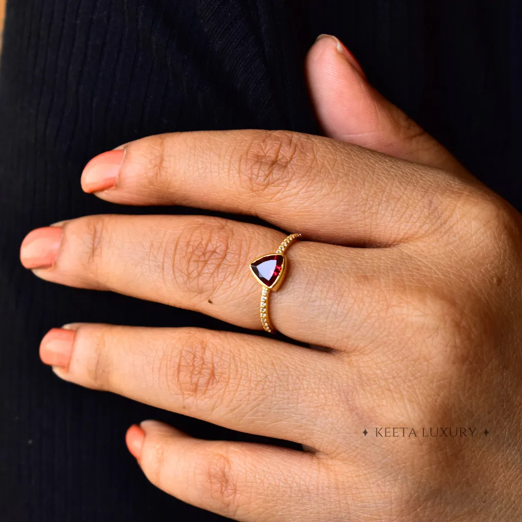 Trillion Tango - Rhodolite Garnet Ring