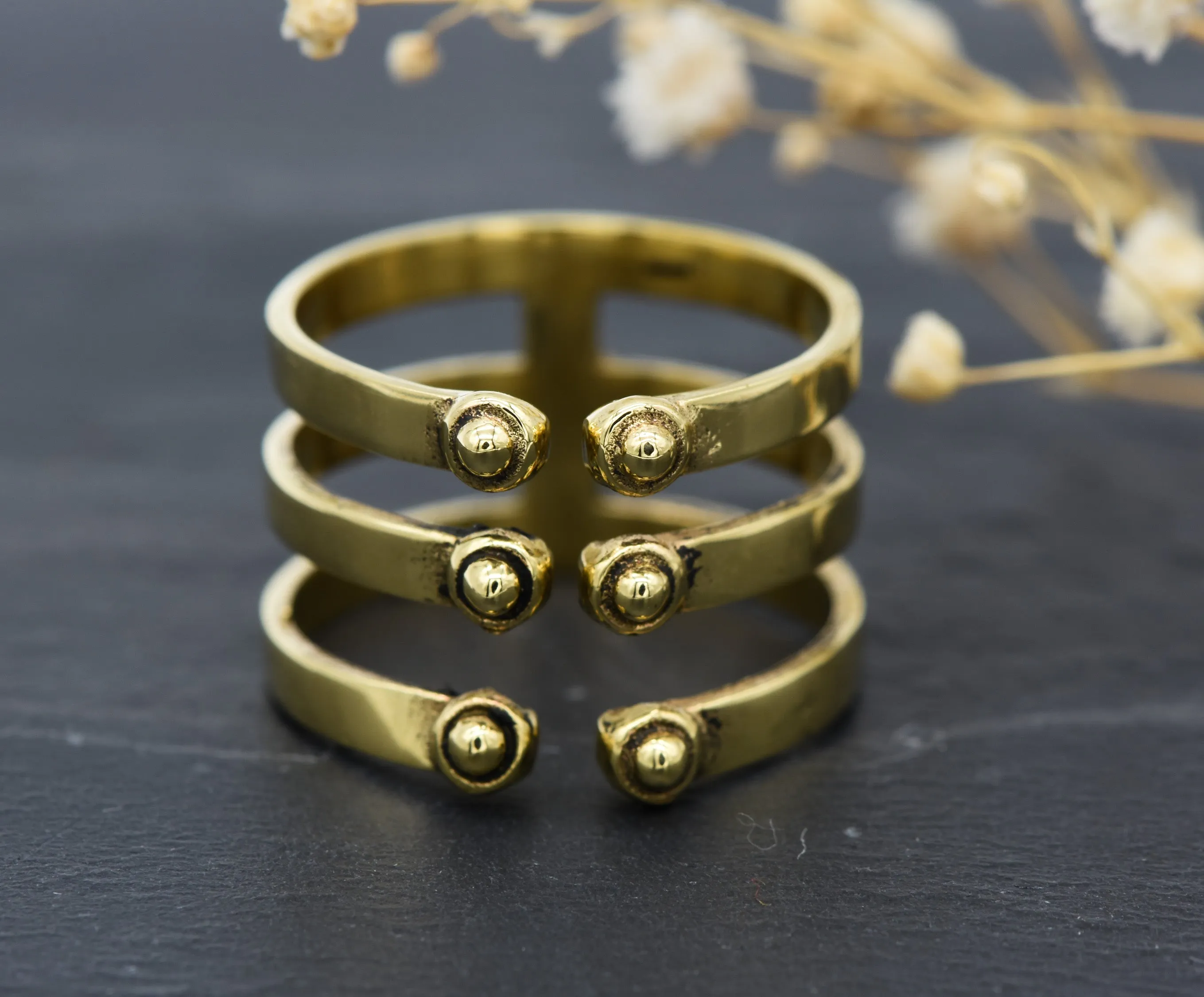 Triplet Ring Alanis | Messing | Boho Schmuck