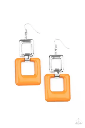 Twice As Nice - Orange Earrings - Paparazzi Accessories