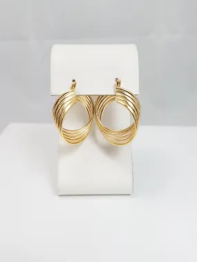 Twisted Hollow Hoop Earrings in 14k Yellow Gold