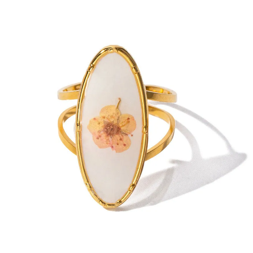 Vintage Dried Flowers Rings